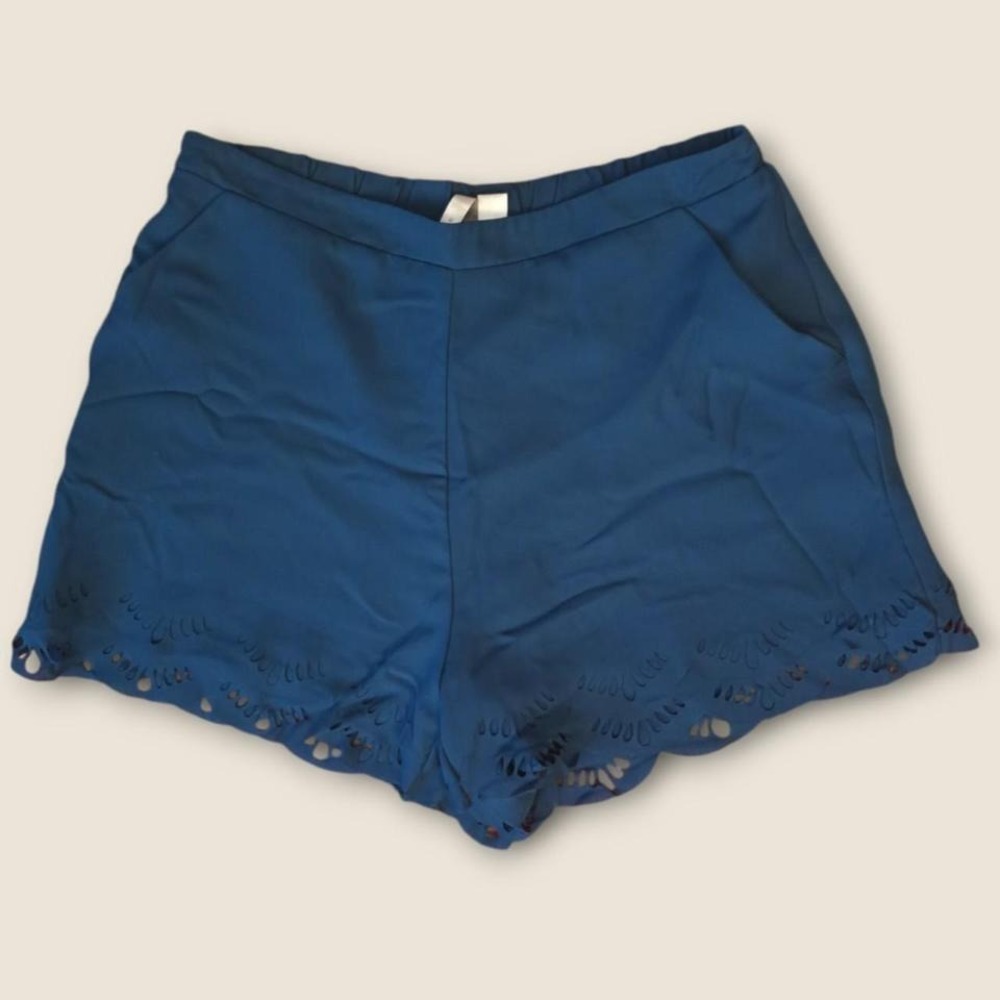 Lauren Conrad Blue Lace Scalloped Him Shorts
